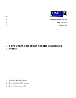 Fibre Channel Host Bus Adapter Diagnostics Profile DSP1104