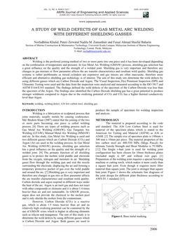 A Study of Weld Defects of Gas Metal Arc Welding with Different Shielding Gasses