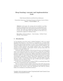 Deep Learning: Concepts and Implementation Tools
