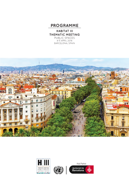 Programme Habitat Iii Thematic Meeting Public Spaces 4-5 April 2016 Barcelona, Spain