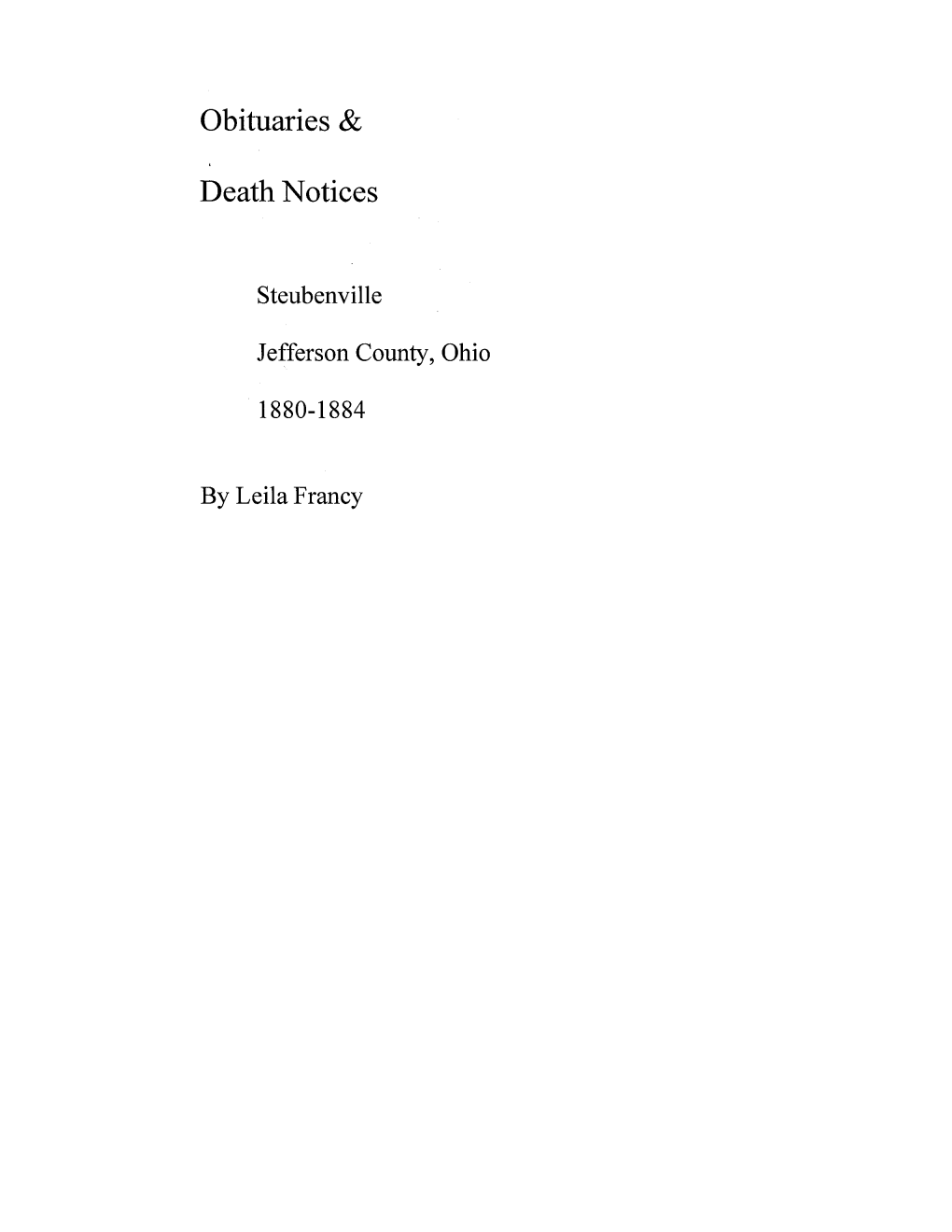 Obituaries & Death Notices