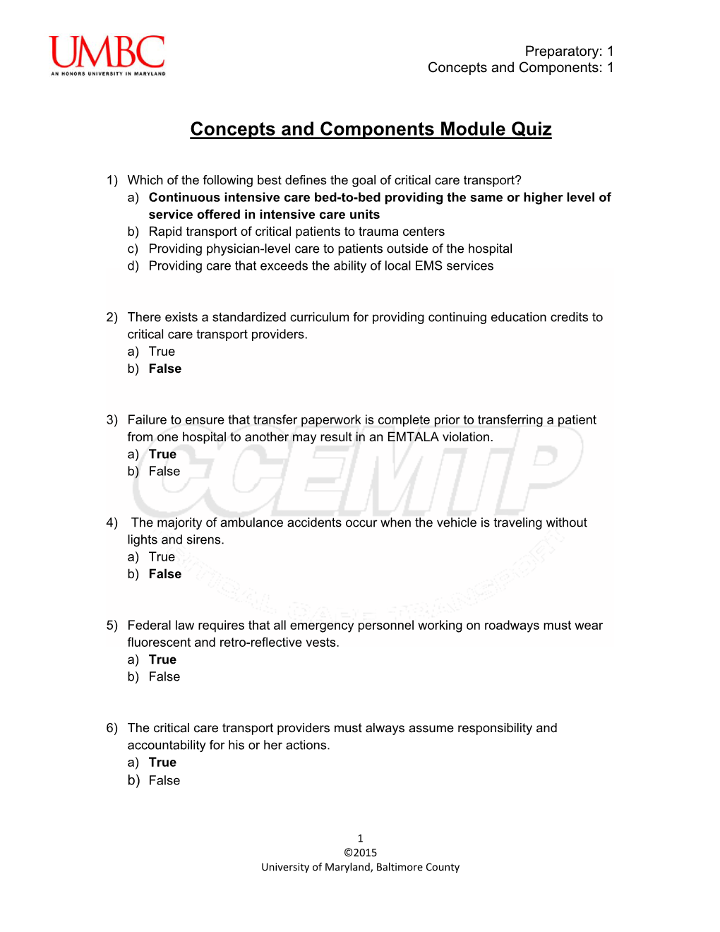 Concepts and Components Module Quiz