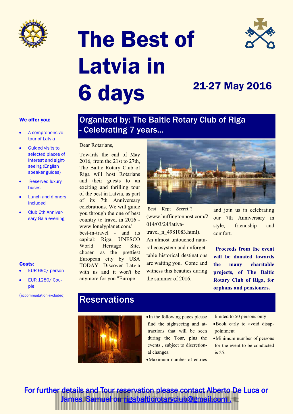 The Best of Latvia in 6 Days 21-27 May 2016