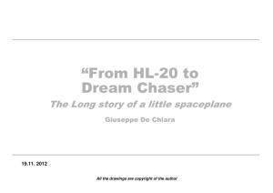 “From HL-20 to Dream Chaser” the Long Story of a Little Spaceplane