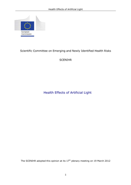Health Effects of Artificial Light