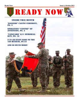 Ready Now Issue 4, October 2015 READY NOW