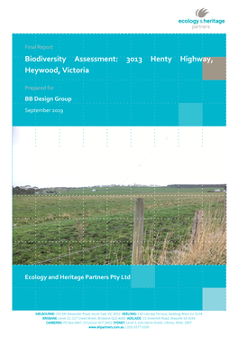 Biodiversity Assessment: 3013 Henty Highway, Heywood, Victoria