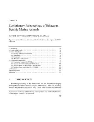Evolutionary Paleoecology of Ediacaran Benthic Marine Animals