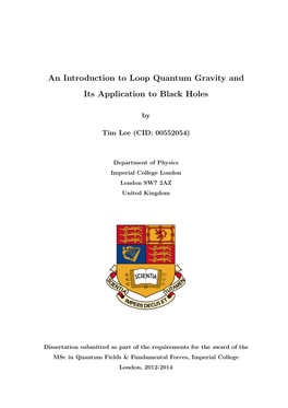 An Introduction to Loop Quantum Gravity and Its Application to Black Holes