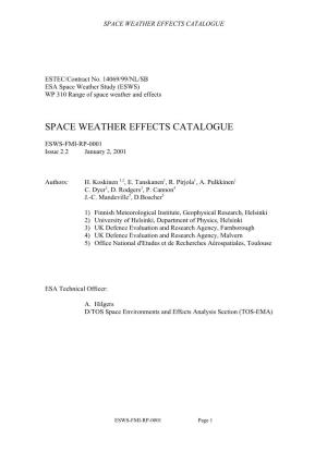 Space Weather Effects Catalogue