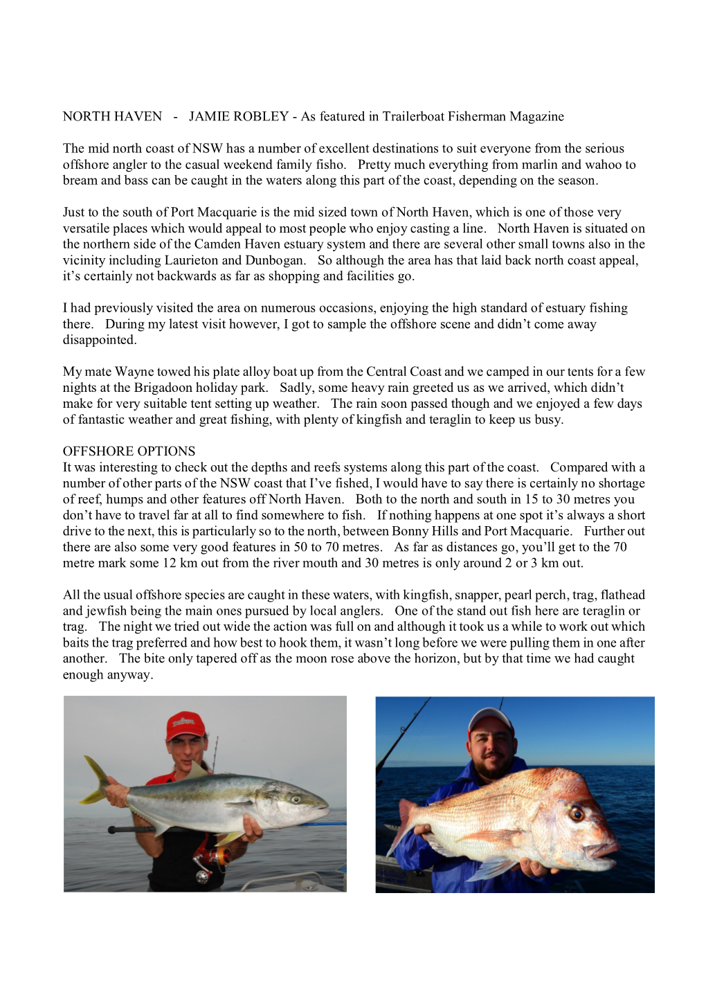 NORTH HAVEN - JAMIE ROBLEY - As Featured in Trailerboat Fisherman Magazine