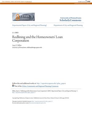 Redlining and the Homeowners' Loan Corporation Amy E