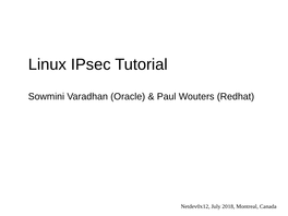 Linux Ipsec Tutorial
