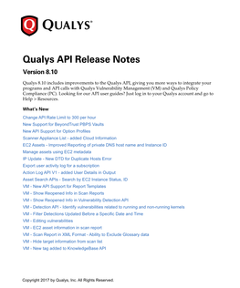 Cloud Platform 8.10 API Release Notes