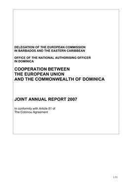 Cooperation Between the European Union and the Commonwealth of Dominica