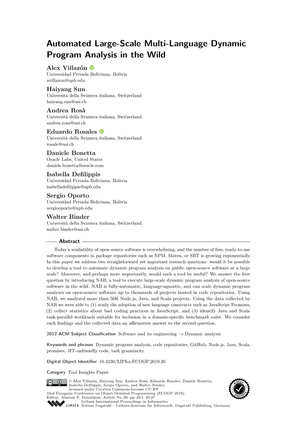 Automated Large-Scale Multi-Language Dynamic Program