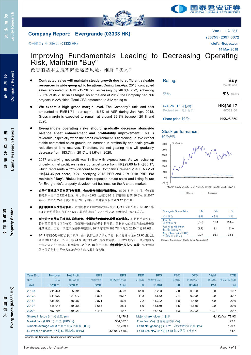 Improving Fundamentals Leading to Decreasing Operating Risk, Maintain "Buy"