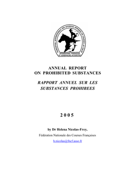 2005 Report on Prohibited Substances