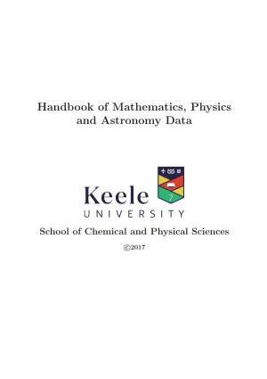 Handbook of Mathematics, Physics and Astronomy Data