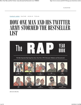 How One Man and His Twitter Army Stormed the Bestseller List | WIRED