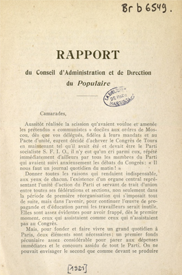 Br B Tsfî. RAPPORT