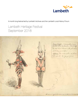 Lambeth Heritage Festival September 2018 CONTENTS