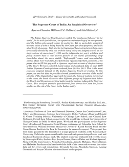 The Supreme Court of India: an Empirical Overview*