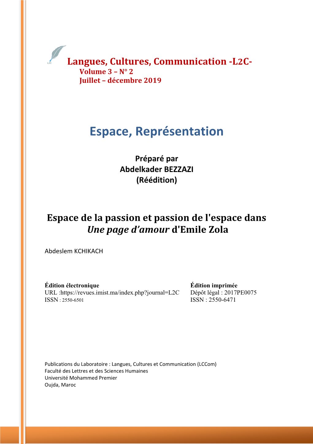 Espace, Représentation