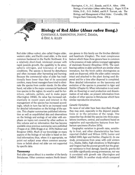 Biology of Red Alder (Alnus Rubra Bong.). Pages 3-22 in Hibbs, D.E., D.S