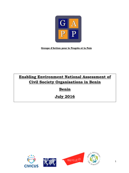 Enabling Environment National Assessment of Civil Society Organisations in Benin Benin July 2016