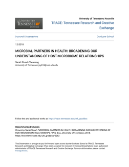 Microbial Partners in Health: Broadening Our Understanding of Host-Microbiome Relationships