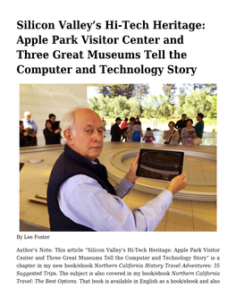 Silicon Valley's Hi-Tech Heritage: Apple Park Visitor Center And