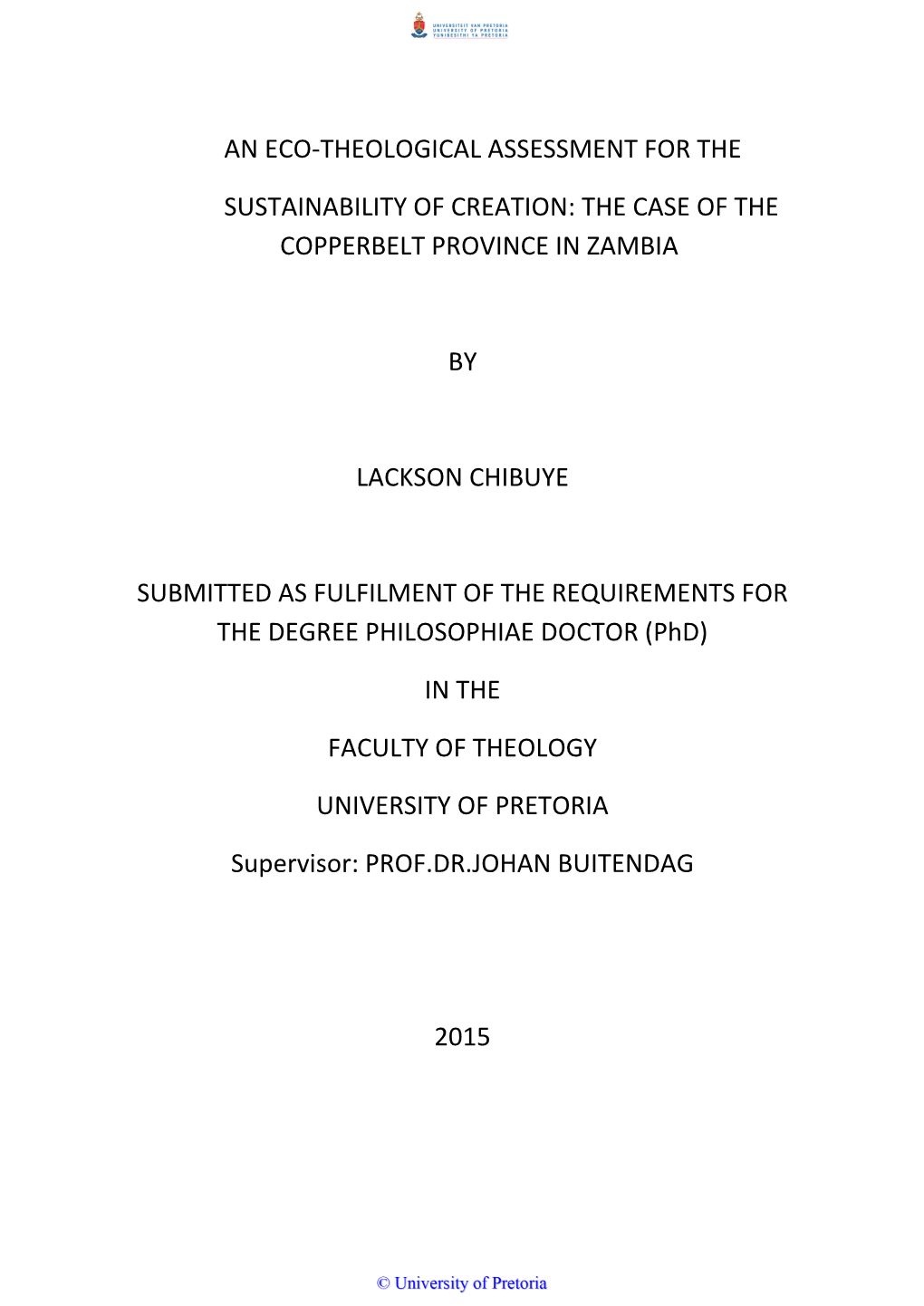 The Case of the Copperbelt Province in Zambia by Lackson