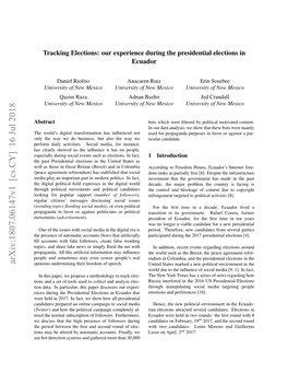 Tracking Elections: Our Experience During the Presidential Elections in Ecuador