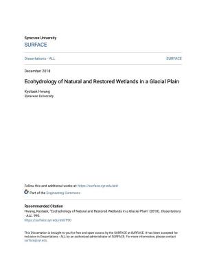 Ecohydrology of Natural and Restored Wetlands in a Glacial Plain