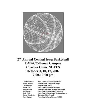 2 Annual Central Iowa Basketball DMACC-Boone Campus Coaches