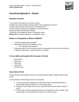 Crackcast Episode 6 – Shock