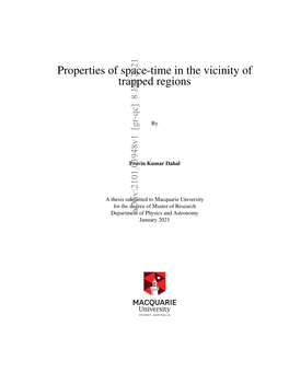 Properties of Space-Time in the Vicinity of Trapped Regions
