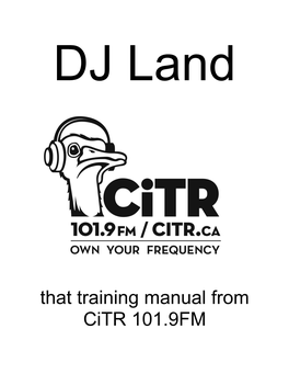 That Training Manual from Citr 101.9FM INDEX