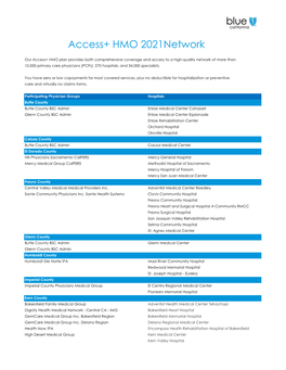 Access+ HMO 2021Network