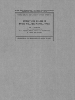 Geology and Biology of North Atlantic Deep-Sea Cores