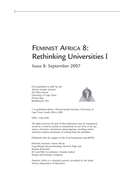 Issue 8. 2007 Rethinking Universities I