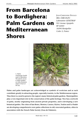 From Barcelona to Bordighera: Palm Gardens on Mediterranean Shores