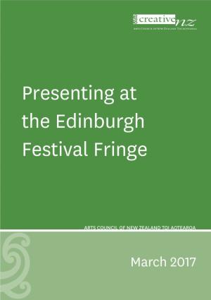 Presenting at the Edinburgh Festival Fringe