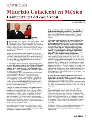 Maurizio Colacicchi En México La Importancia Del Coach Vocal