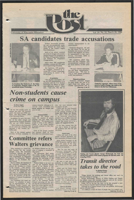 SA Candidates Trade Accusations Non-Students Cause Crime on Campus