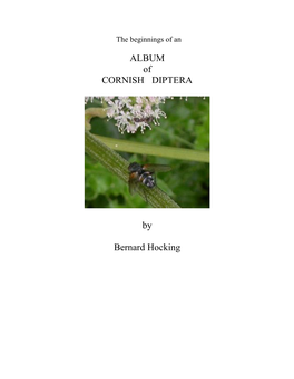 ALBUM of CORNISH DIPTERA by Bernard Hocking