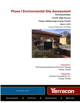 Phase I Environmental Site Assessment Shimberg Estates 1314 W