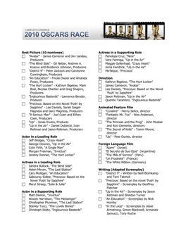 Download a Printable Oscar Ballot