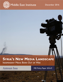 Syria's New Media Landscape